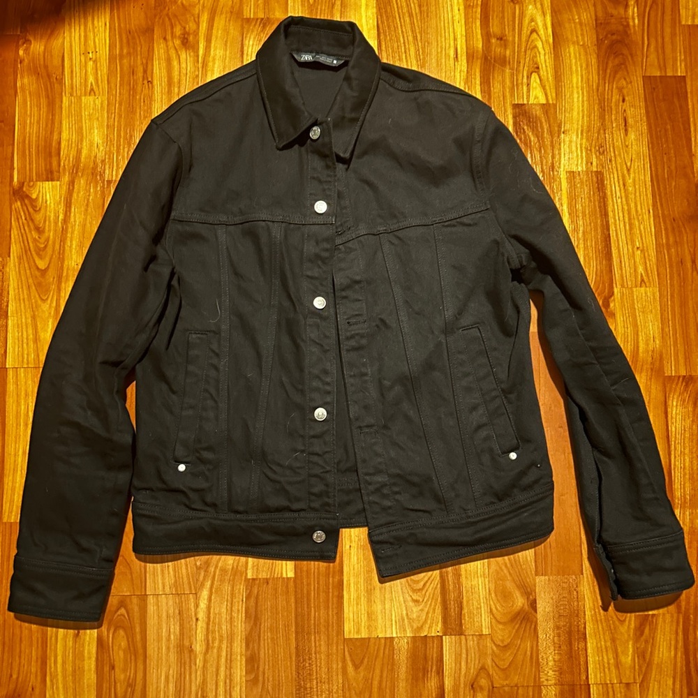 Zara Denim Jacket Black Large